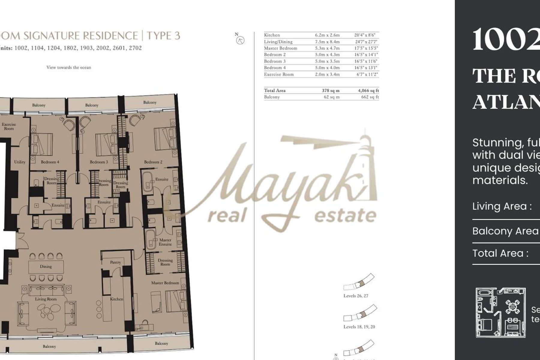 Потрясающая, полностью меблированная 4-комнатная квартира с двойным видом, уникальным дизайном и высококачественными материалами.