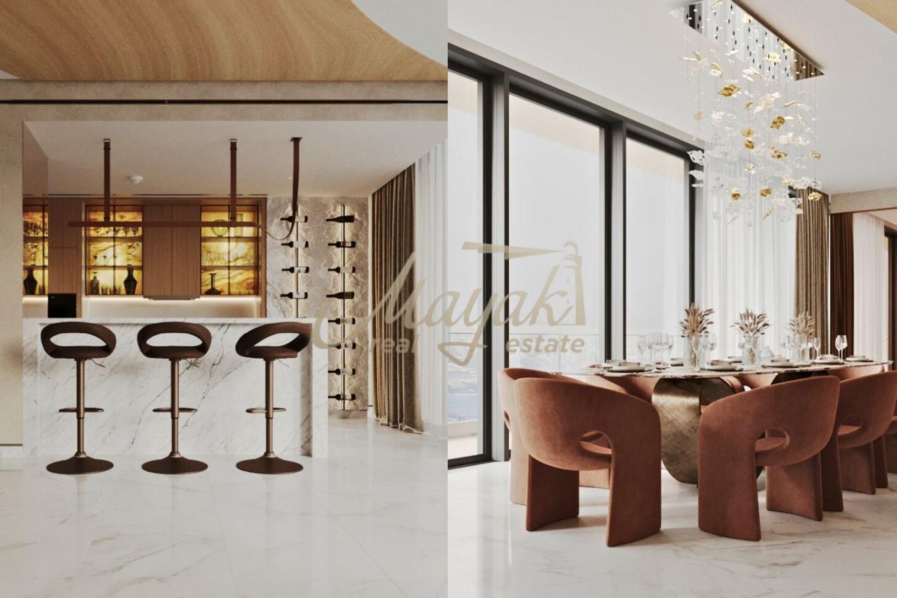 Потрясающая, полностью меблированная 4-комнатная квартира с двойным видом, уникальным дизайном и высококачественными материалами.