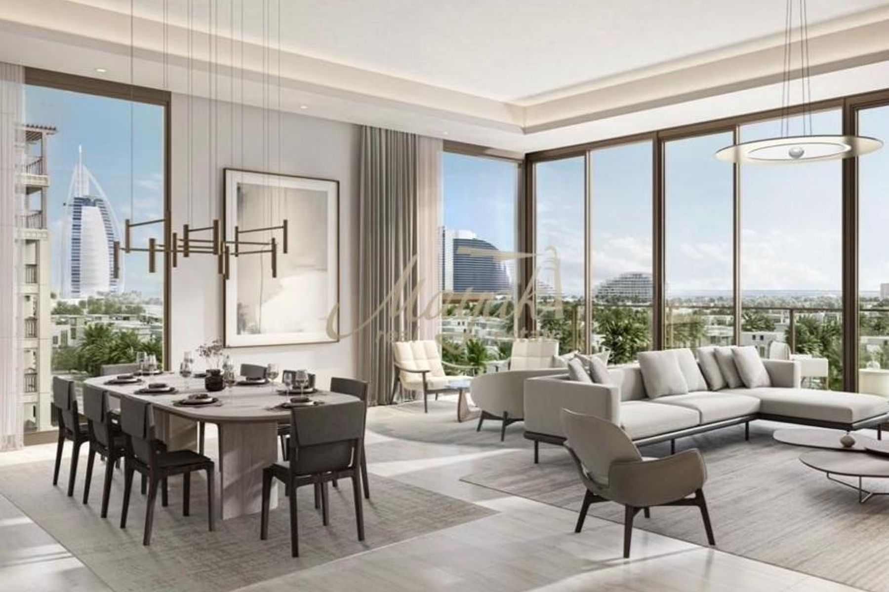 Вид на Бурдж-Халифа и окрестности | Верхний этаж | Роскошная квартира с 4 спальнями