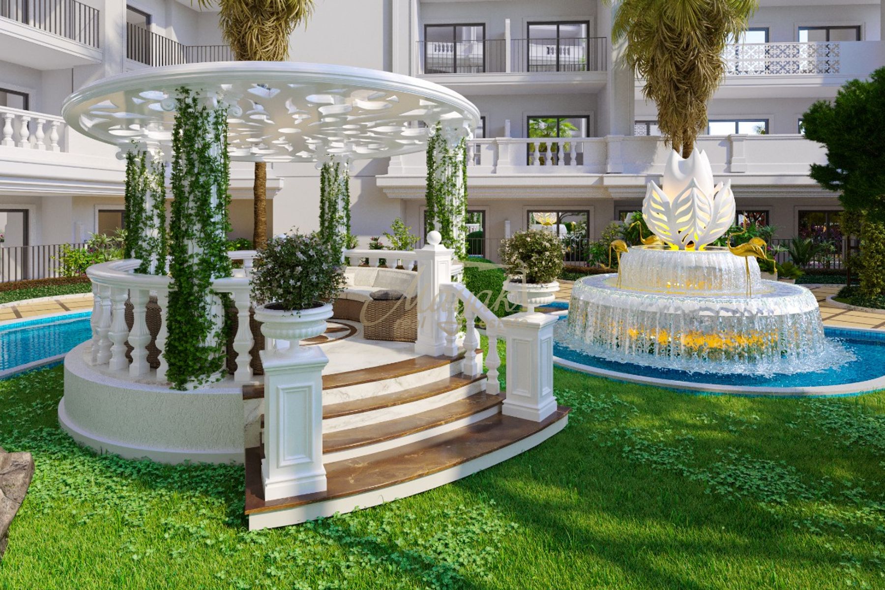 Роскошная 1-комнатная квартира с частным бассейном | Vincitore Aqua