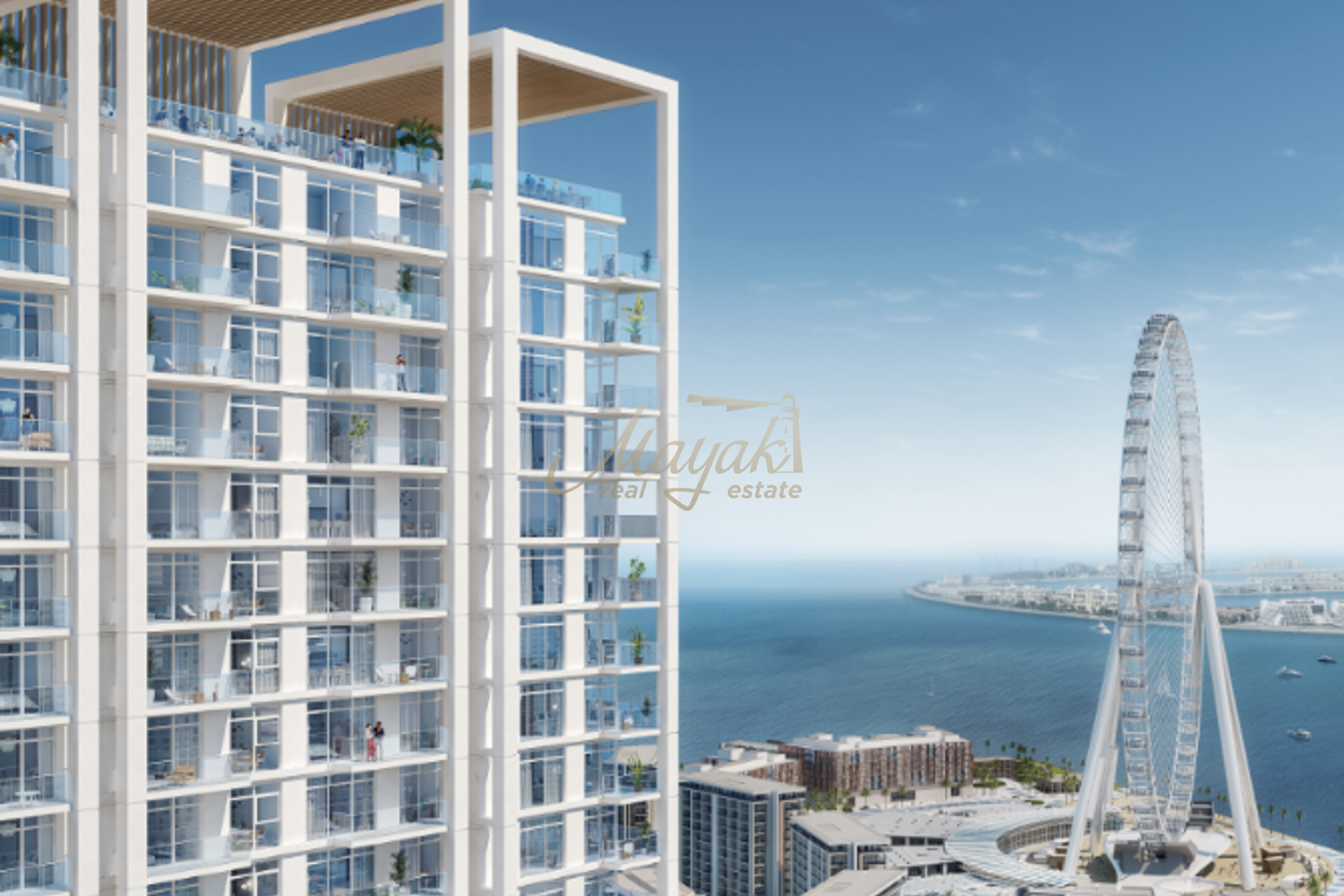 Современные апартаменты на набережной в здании 2 Bluewaters Bay