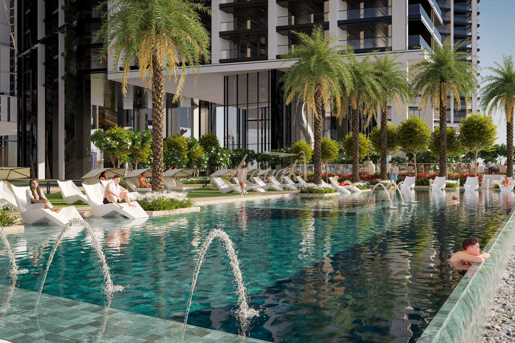 120-градусный вид 2 спальни | Вид на Bluewaters и пристань для яхт | На SZR