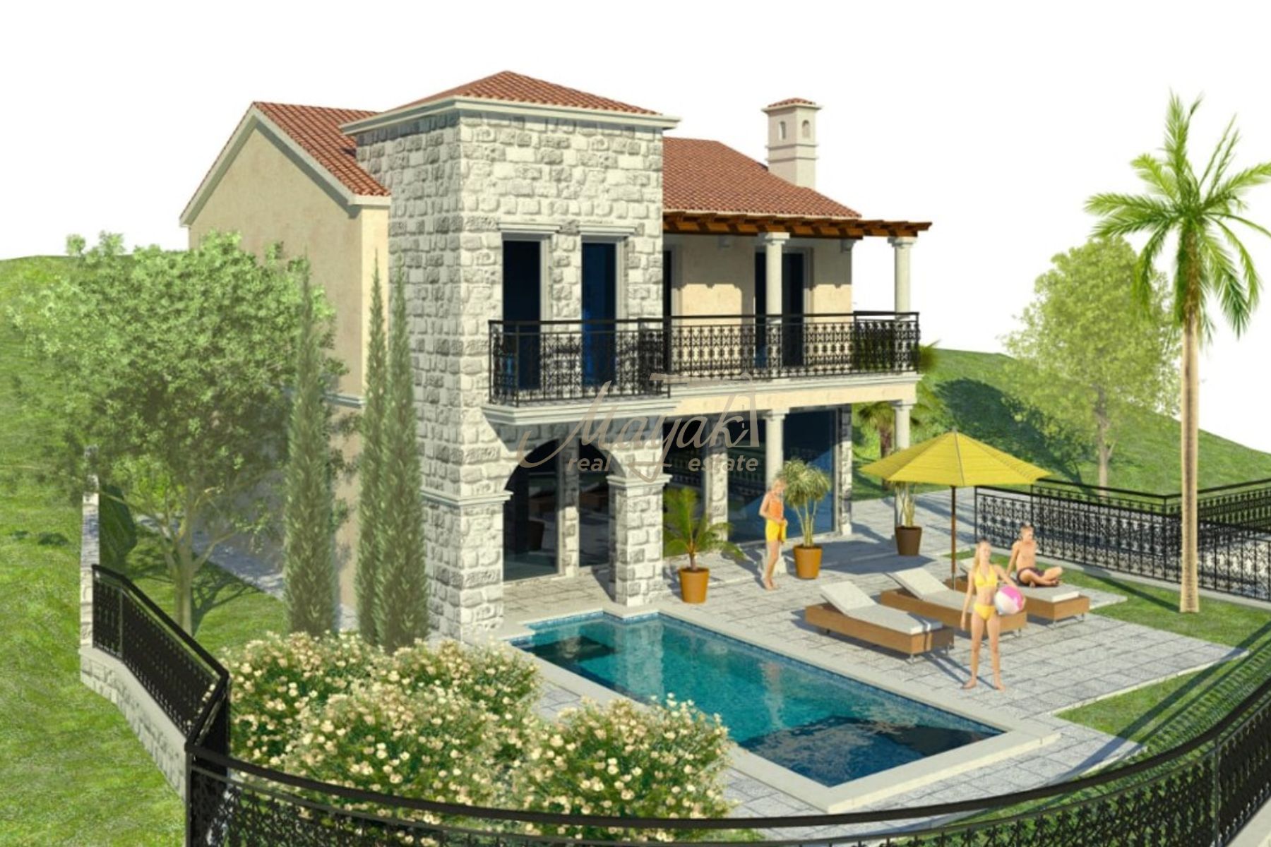Four-Bedroom Unfinished Villa in Blizikuće, Budva
