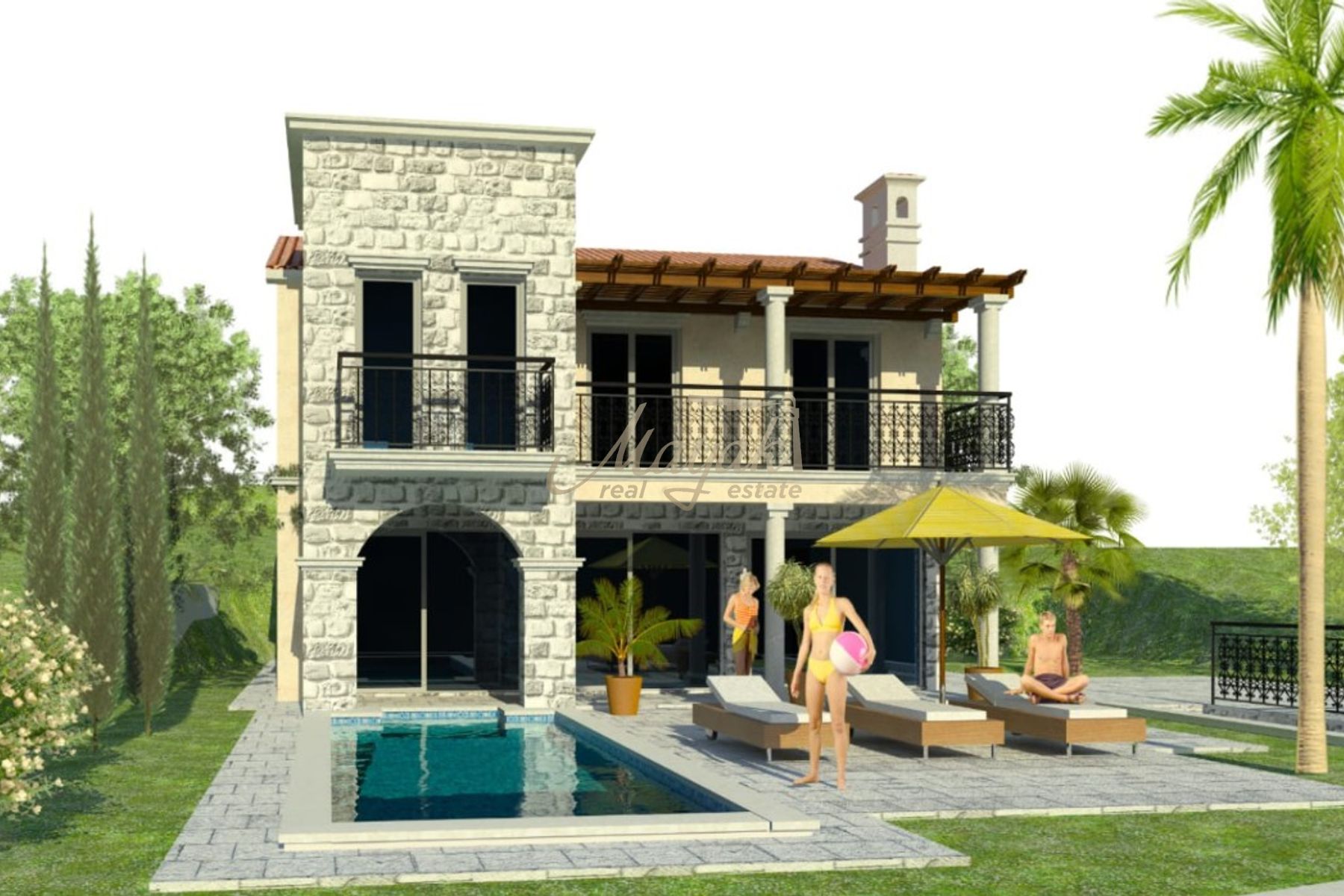 Four-Bedroom Unfinished Villa in Blizikuće, Budva